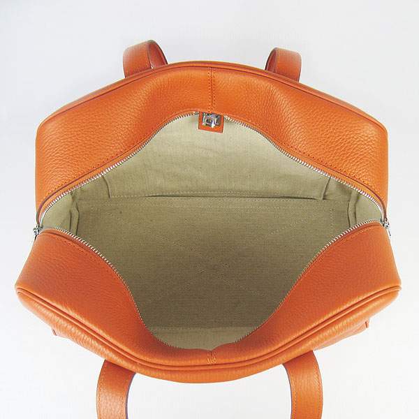 Hermes Victoria 35cm Calf Leather Bowling HandBag - H2802 Orange