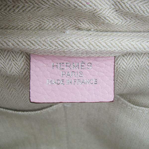 Hermes Victoria 35cm Calf Leather Bowling HandBag - H2802 Pink - Click Image to Close