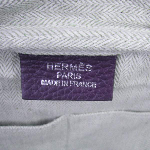 Hermes Victoria 35cm Calf Leather Bowling HandBag - H2802 Purple