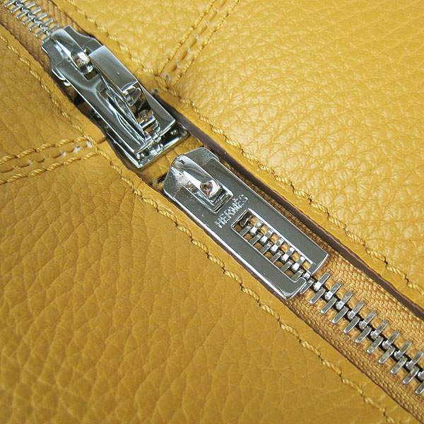 Hermes Victoria 35cm Calf Leather Bowling HandBag - H2802 Yellow - Click Image to Close