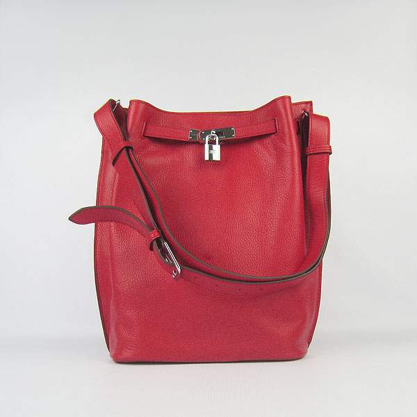 Hermes So Kelly 34cm Tote Leather Handbag - H2804 Red - Click Image to Close