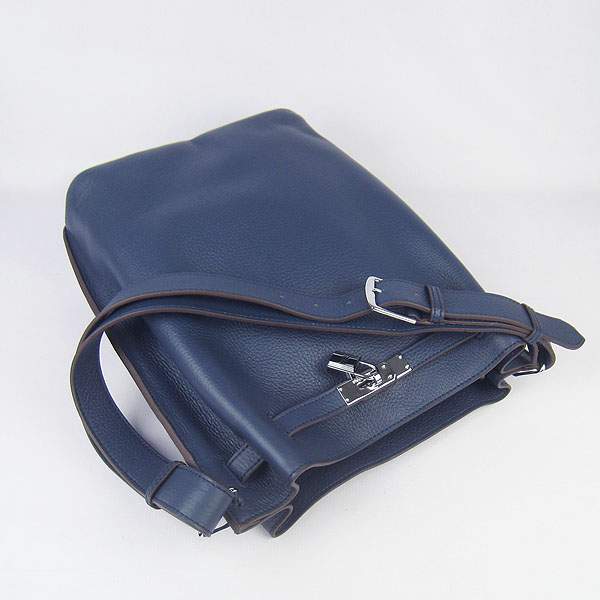 Hermes So Kelly 34cm Tote Leather Handbag - H2804 Dark Blue - Click Image to Close