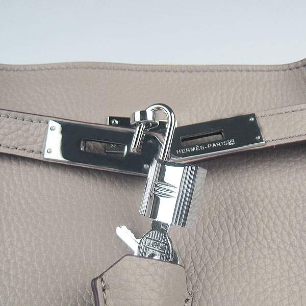Hermes So Kelly 34cm Tote Leather Handbag - H2804 Grey - Click Image to Close