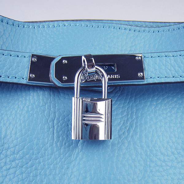 Hermes So Kelly 34cm Tote Leather Handbag - H2804 Light Blue