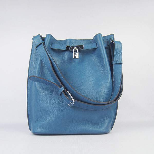 Hermes So Kelly 34cm Tote Leather Handbag - H2804 Blue - Click Image to Close