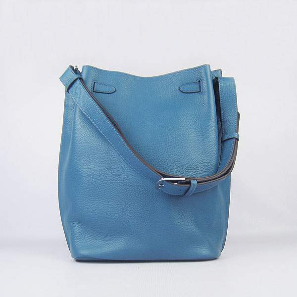 Hermes So Kelly 34cm Tote Leather Handbag - H2804 Blue