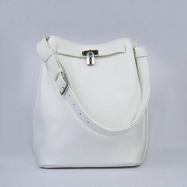 Hermes So Kelly 34cm Tote Leather Handbag - H2804 White