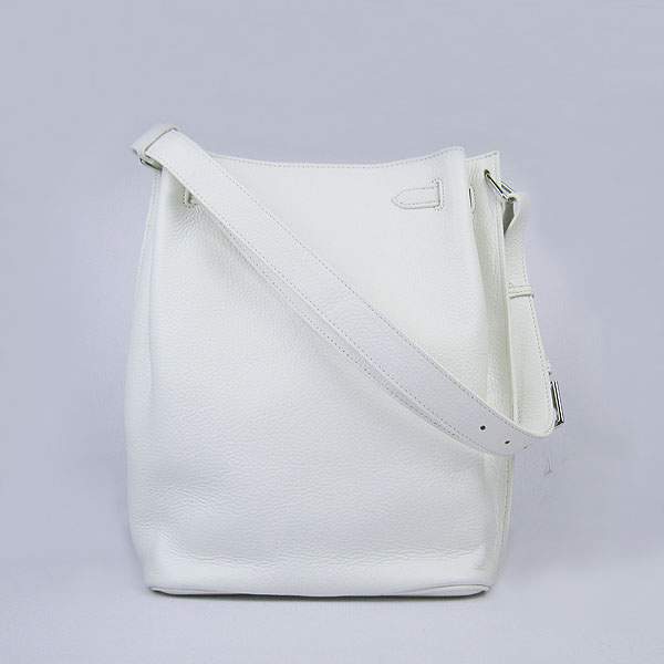 Hermes So Kelly 34cm Tote Leather Handbag - H2804 White - Click Image to Close