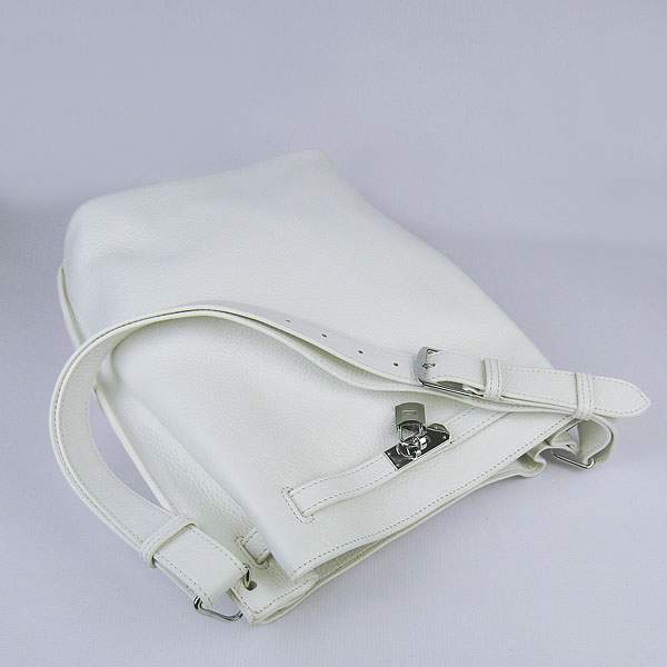 Hermes So Kelly 34cm Tote Leather Handbag - H2804 White