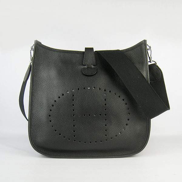 Hermes Evelyne Bag - H6309 Black With Silver Hardware