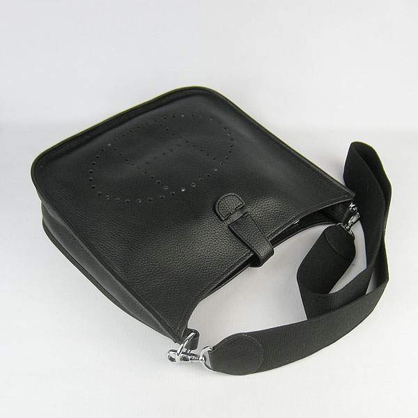 Hermes Evelyne Bag - H6309 Black With Silver Hardware - Click Image to Close