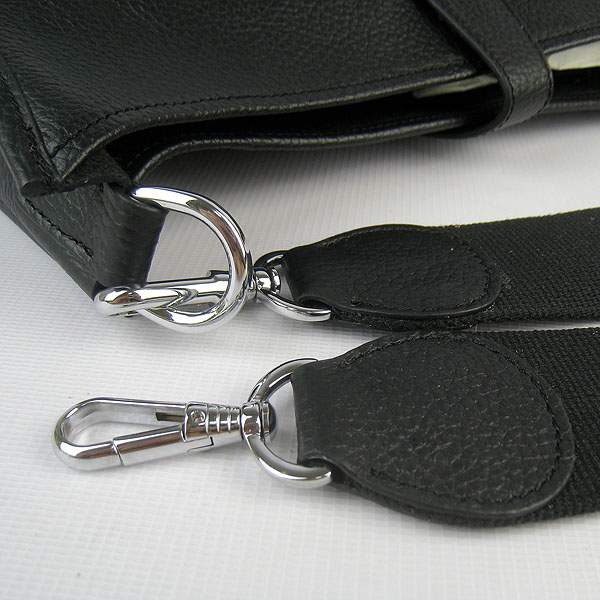 Hermes Evelyne Bag - H6309 Black With Silver Hardware - Click Image to Close