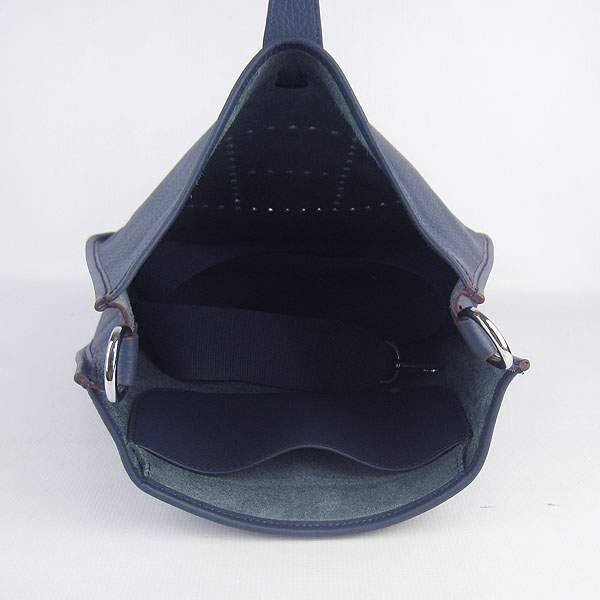 Hermes Evelyne Bag - H6309 Dark Blue With Silver Hardware - Click Image to Close