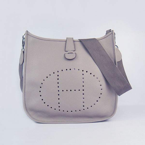 Hermes Evelyne Bag - H6309 Grey With Silver Hardware - Click Image to Close