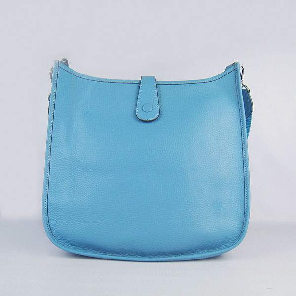 Hermes Evelyne Bag - H6309 Light Blue With Silver Hardware - Click Image to Close