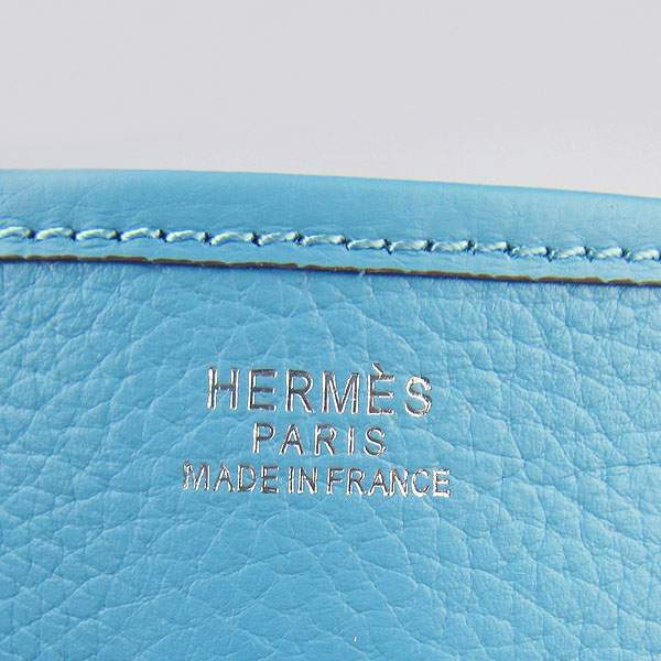 Hermes Evelyne Bag - H6309 Light Blue With Silver Hardware