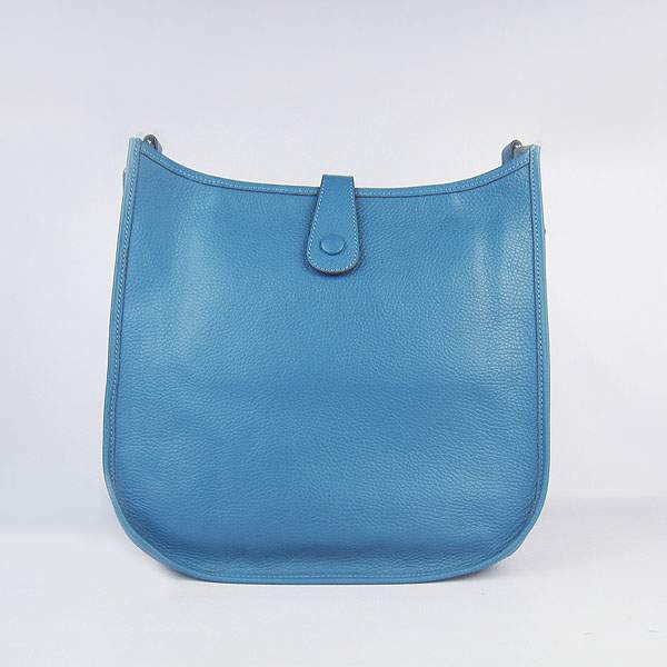 Hermes Evelyne Bag - H6309 Blue With Silver Hardware