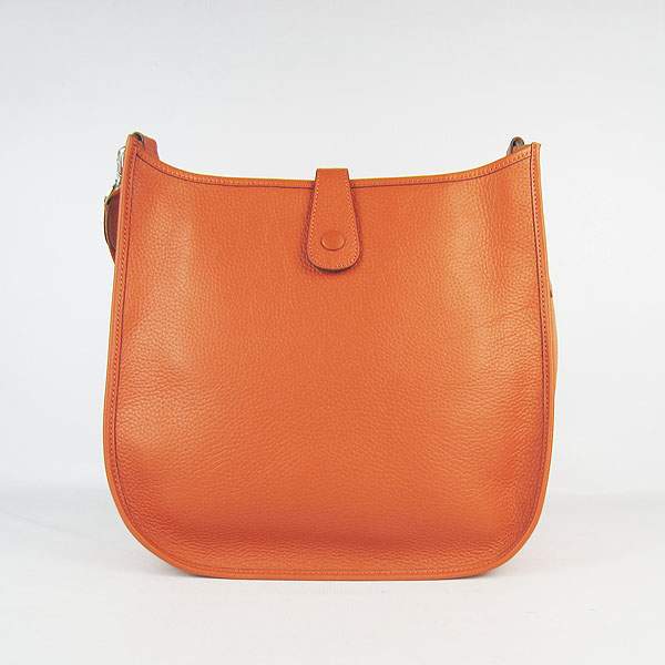 Hermes Evelyne Bag - H6309 Orange With Silver Hardware - Click Image to Close