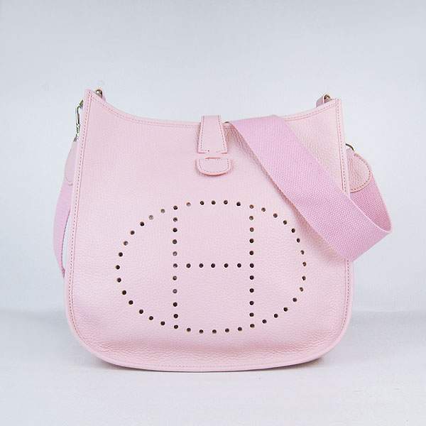 Hermes Evelyne Bag - H6309 Pink With Silver Hardware