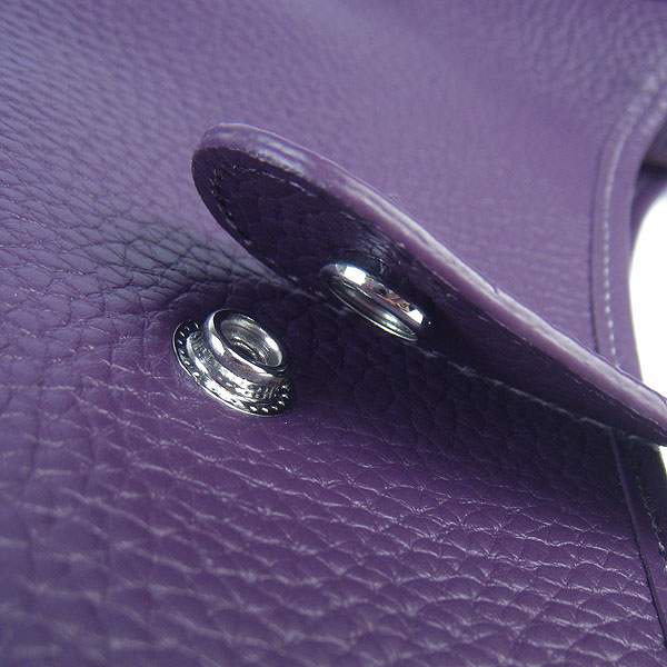 Hermes Evelyne Bag - H6309 Purple With Silver Hardware - Click Image to Close