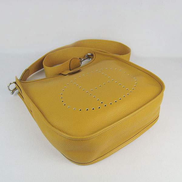 Hermes Evelyne Bag - H6309 Yellow With Silver Hardware
