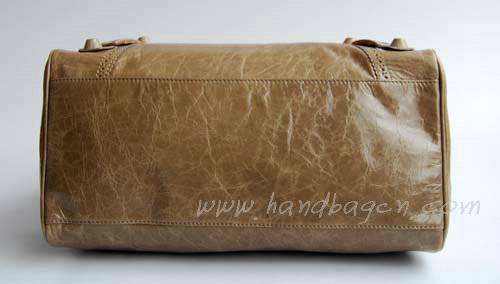Balenciaga L084358 Silver Gray Giant City Whipstitch Leather Handbag
