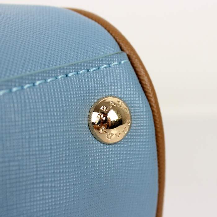 2012 New Arrival Prada Lambskin Leather Handbag - 6041 Blue & White - Click Image to Close
