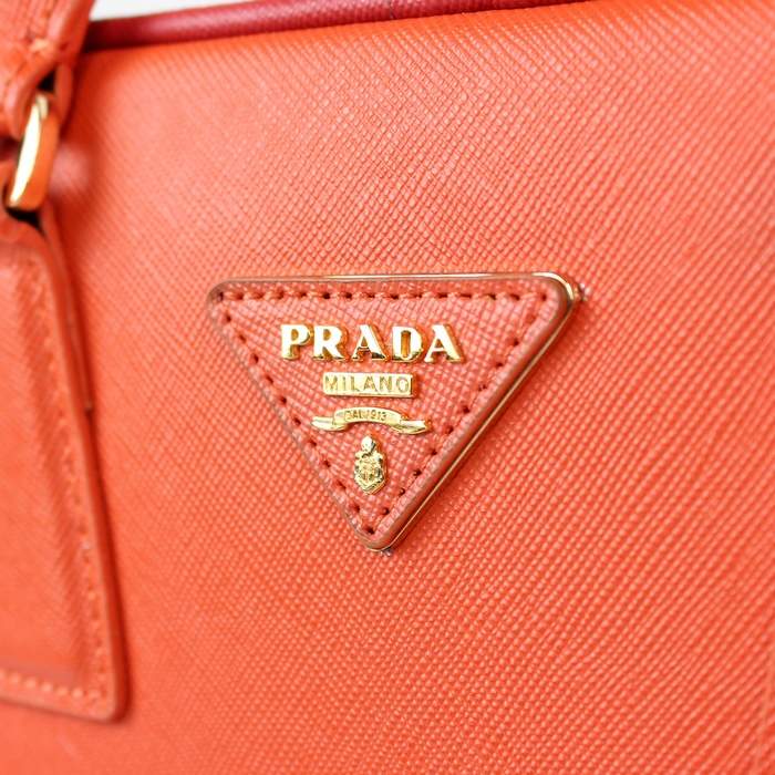 2012 New Arrival Prada Lambskin Leather Handbag - 6041 Orange & White - Click Image to Close
