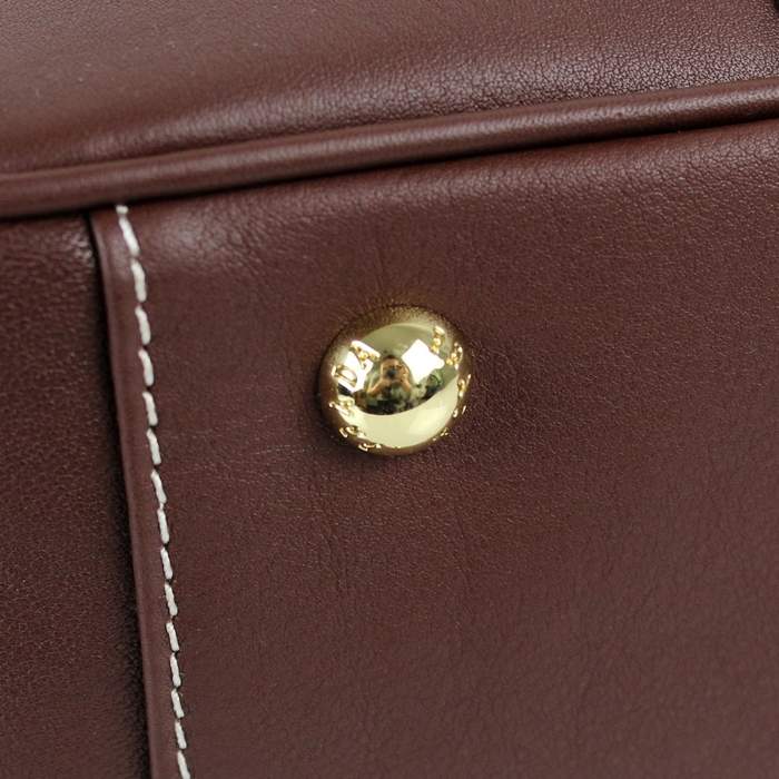 Prada Vintage Leather Tote Bag 8212 Chocolate