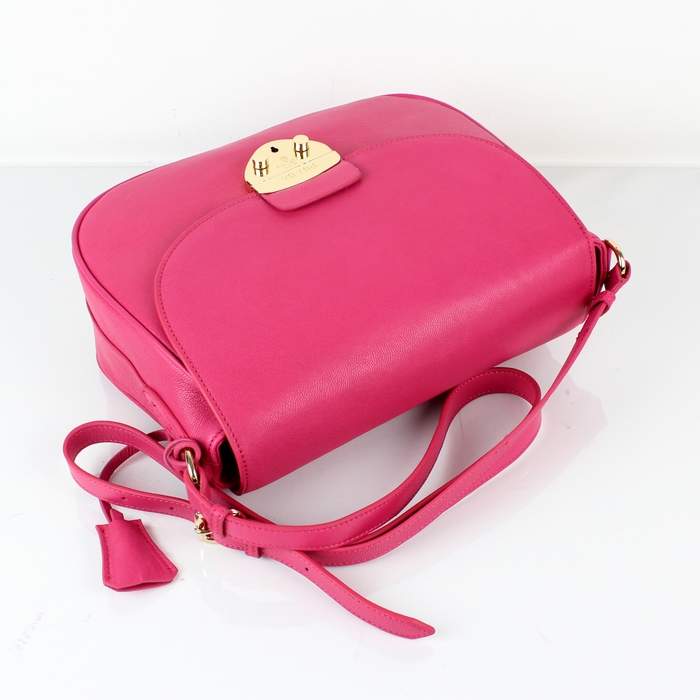 Prada Original Lambskin leather Handbag - 8227 Rose Red - Click Image to Close
