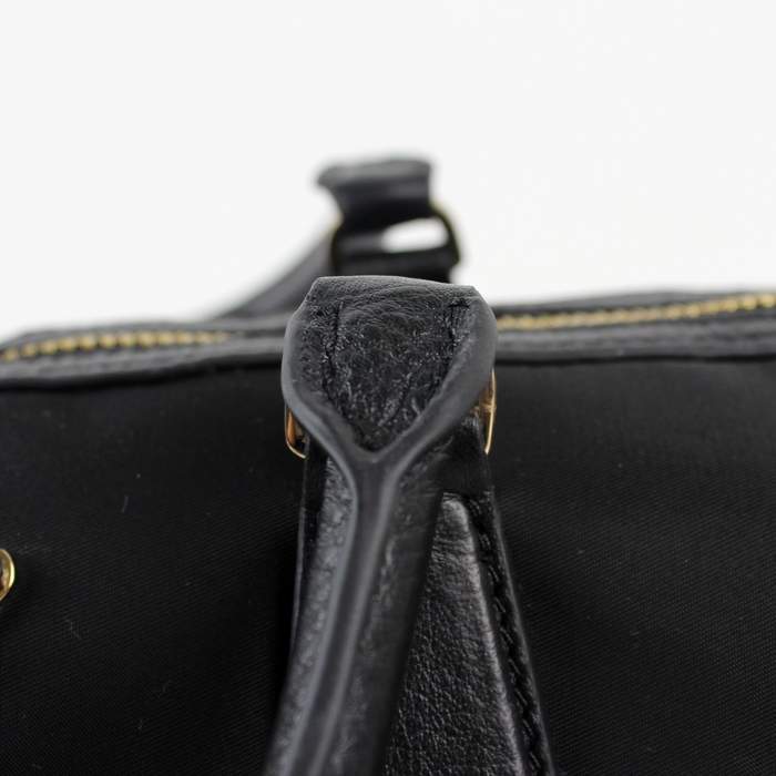 Prada Original leather Handbag - 0797 Black Nylon and Lambskin Leather - Click Image to Close