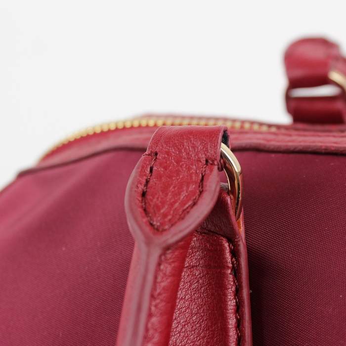 Prada Original leather Handbag - 0797 Red Nylon and Lambskin Leather - Click Image to Close