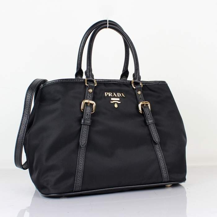 Prada Original leather Handbag - 1841 Black Nylon and Lambskin Leather