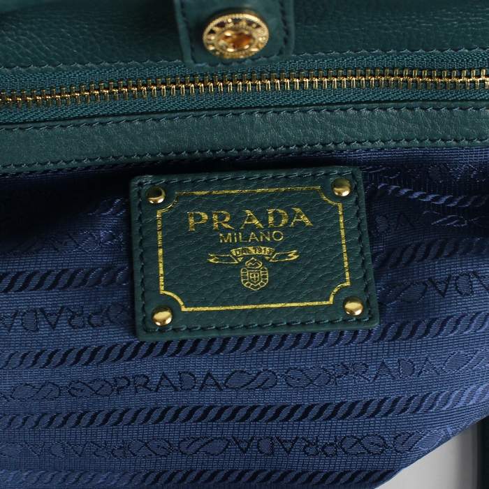 Prada Original leather Handbag - 1841 Blue Nylon and Lambskin Leather