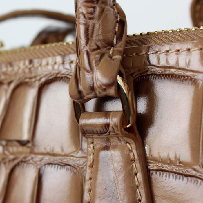 Prada Saffiano Calf Leather Tote BN2274 Khaki Croco Leather - Click Image to Close