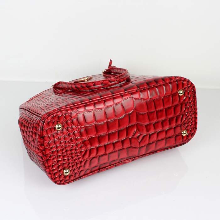 Prada Saffiano Calf Leather Tote BN2274 Red Croco Leather - Click Image to Close