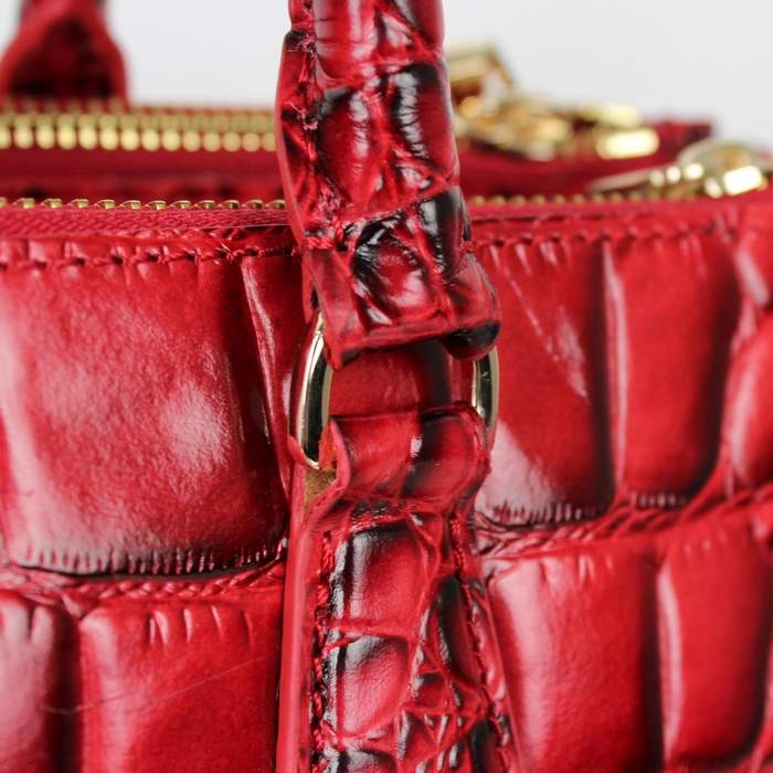 Prada Saffiano Calf Leather Tote BN2274 Red Croco Leather