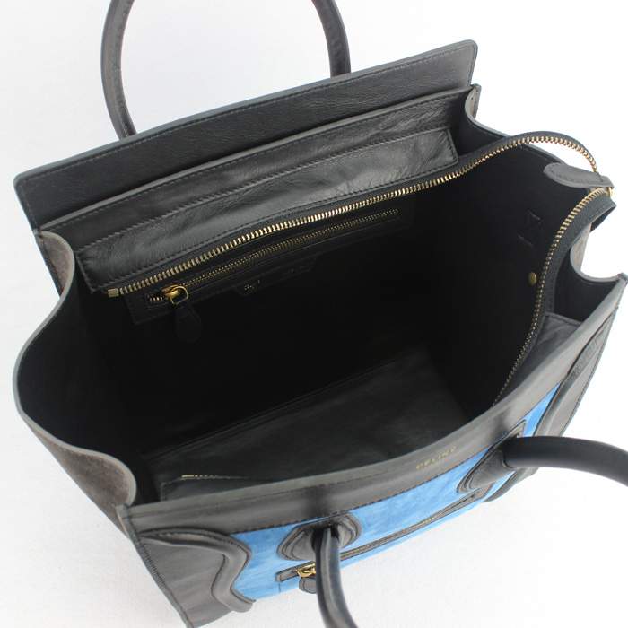 Knockoff Celine Luggage Mini 30cm Tote Bag - 88022 Blue/Brown/Black - Click Image to Close