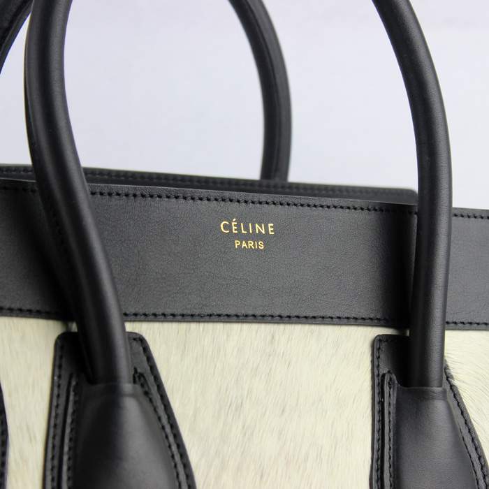 Knockoff Celine Luggage Mini 30cm Tote Bag - 88022 white/black/brown - Click Image to Close