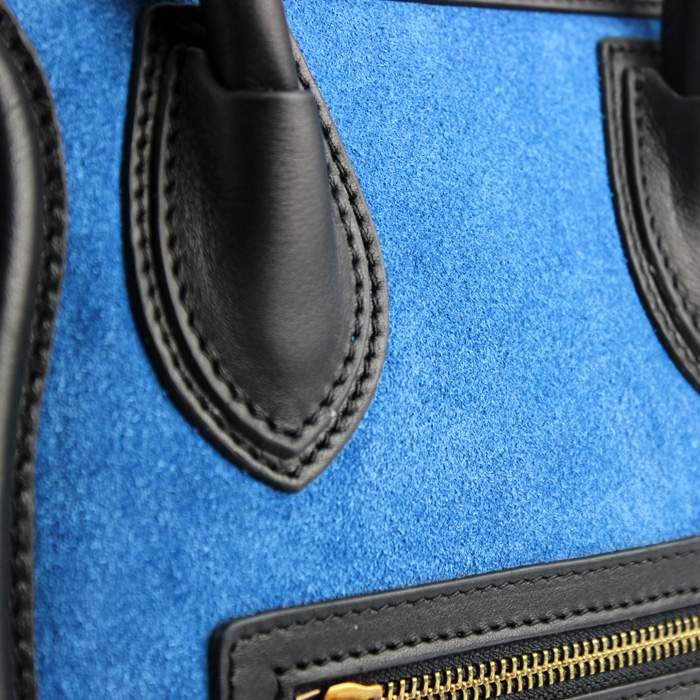 Knockoff Celine Luggage Micro Boston Bag Mini 26cm - 88023 blue/brown/black