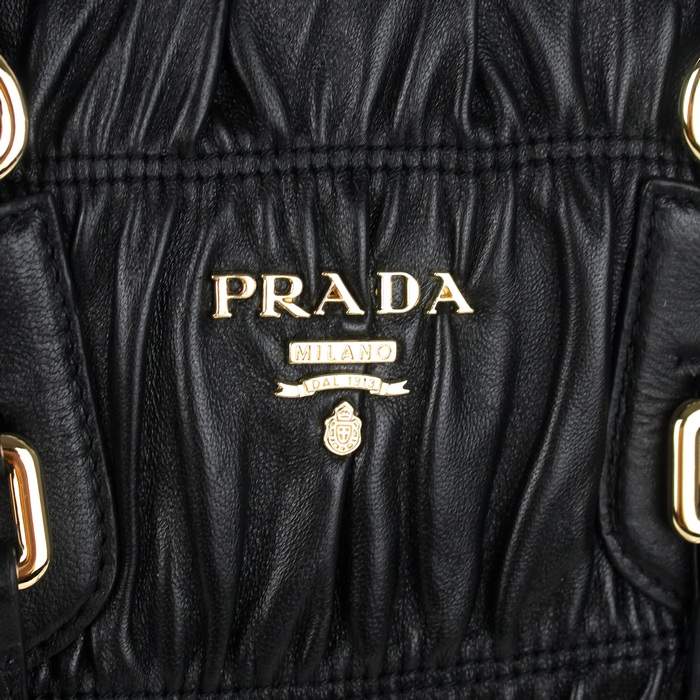 Prada Gaufre Lambskin Leather Tote Bag BN1336 Black