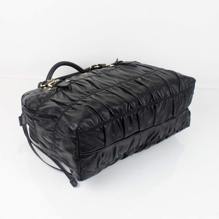 Prada Gaufre Lambskin Leather Tote Bag BN1788 Black