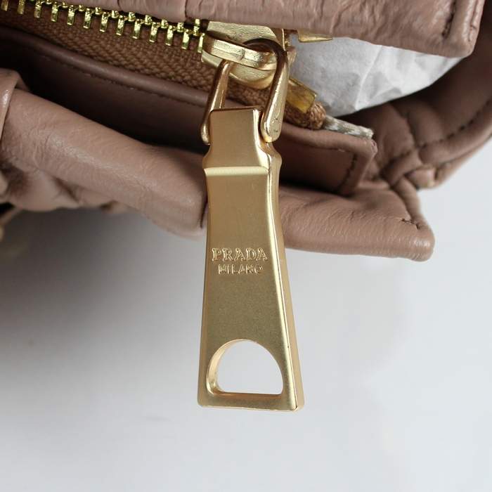 Prada Grufre Nappa Leather Top Handle Bag - 5011 Apricot - Click Image to Close
