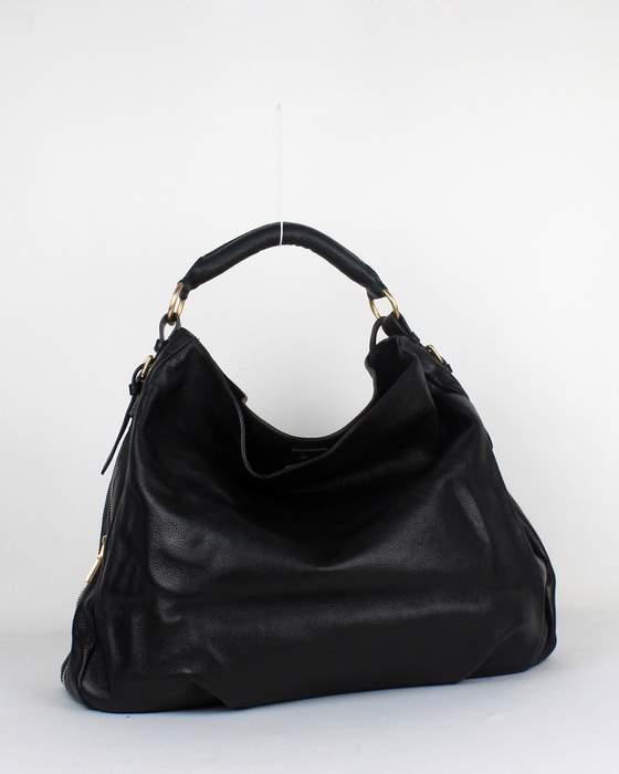 Prada Milled Tote Leather Handbags - 60096 Black