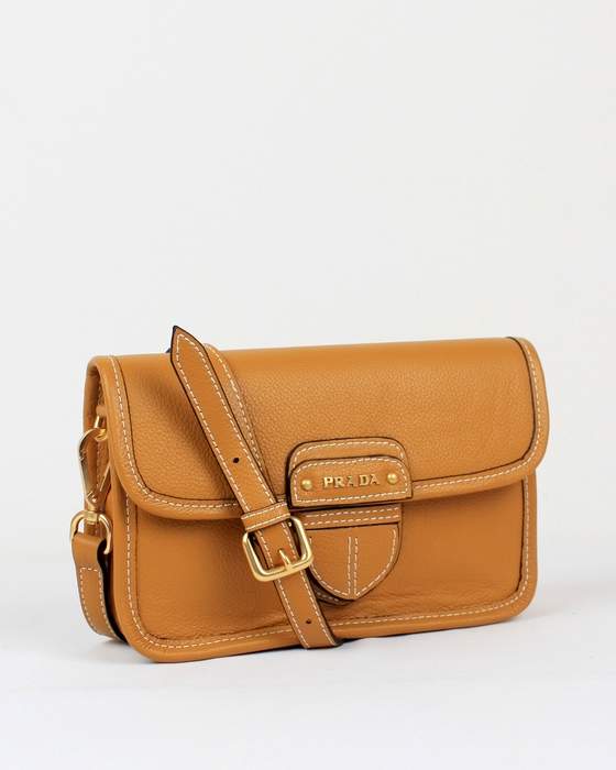 Prada Litchi Veins Shoulder Bag - 6029 Apricot