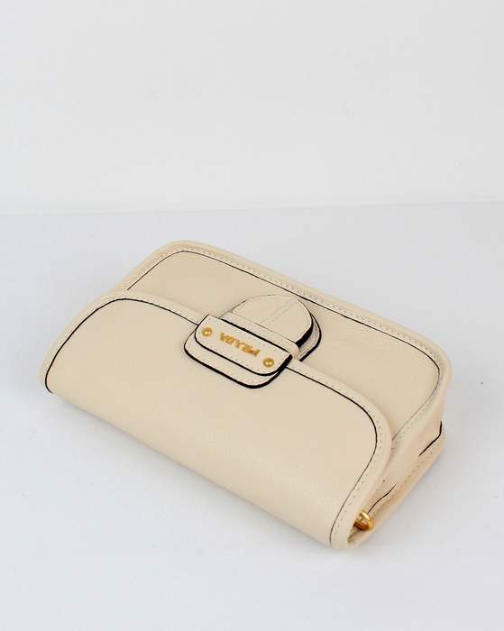 Prada Litchi Veins Shoulder Bag - 6029 Offwhite