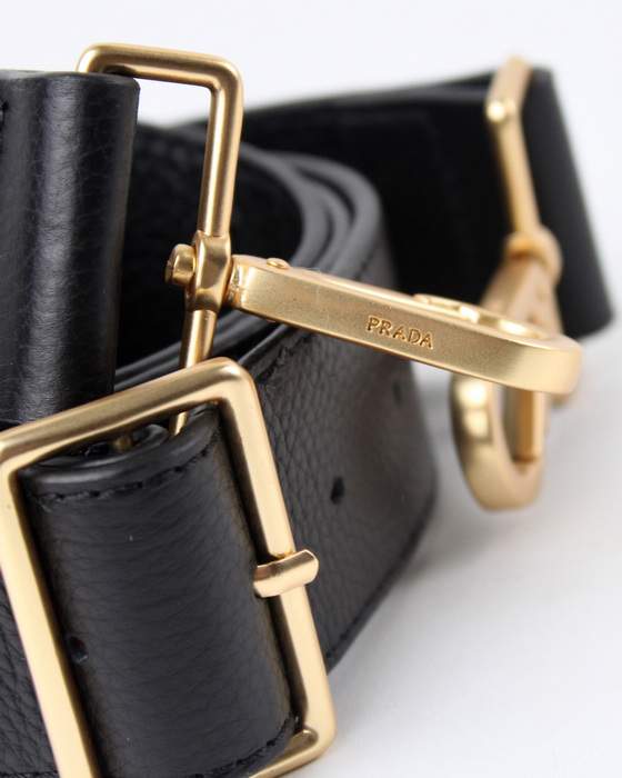 Prada Milled Leather Tote Bag - 6034 Black - Click Image to Close