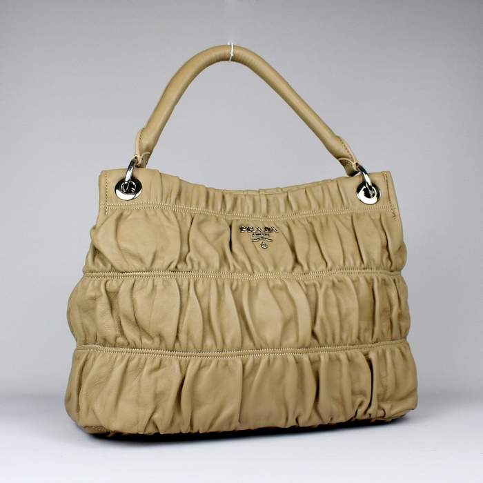 Prada Gaufre Nappa Leather Hobo Bag - 6037 Apricot - Click Image to Close