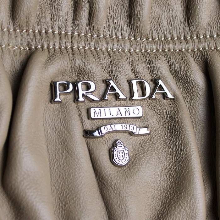 Prada Gaufre Nappa Leather Hobo Bag - 6037 Apricot