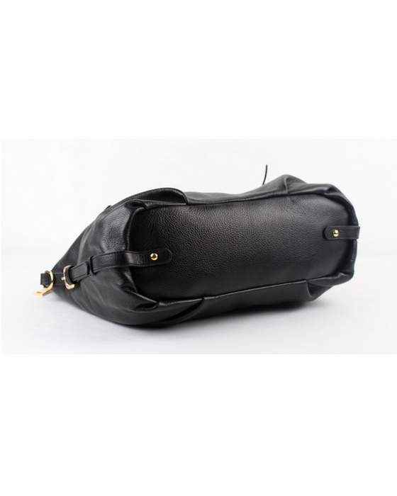 Prada Milled Leather Tote Bag - 6047 Black